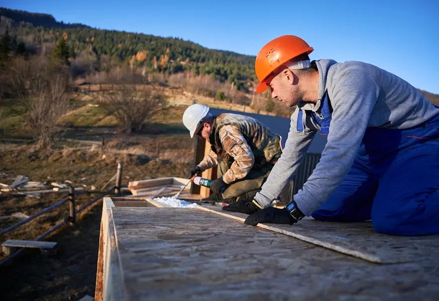 Roofing business at work
